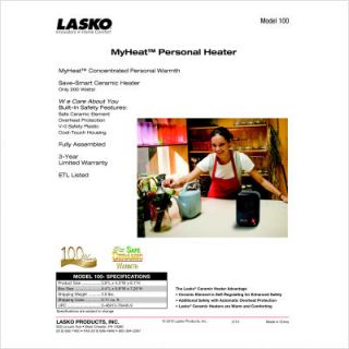 Lasko Products Inc Myheat Personal Ceramic Heater 100