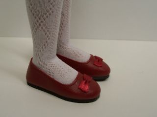 Burgundy Slipon Flats Doll Shoes for Lark Raven Wren♥