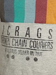 JC Rags Rainbow print Crew neck T shirt Grey Marl   