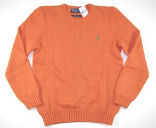 NWT Polo RALPH LAUREN Mens Sweater M Medium Jumper Pullover Orange New