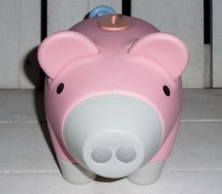 Classic Piggy Bank PINK Plastic Coin Money Pig Childrens Toy LARGE