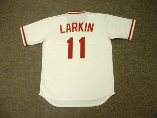 Barry Larkin Cincinnati Reds 1990 Cooperstown Jersey Large