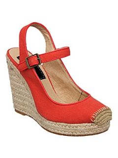 Bertie Catalina Sling back Wedge Shoes Coral   