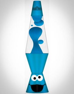 Cookie Monster Lava Brand Motion Lamp Clear Liquid w Blue Lava
