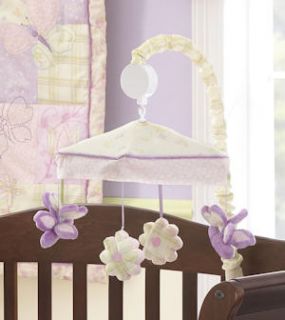 Laura Ashley Sweet Violet 10 Piece Girls Purple Crib Bed Set Mobile