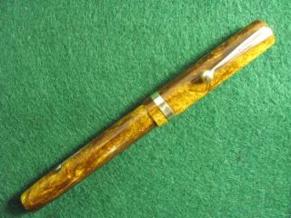 Leboeuf Tigers Eye Lever Fill Fountain Pen CA 1930s Beautiful with
