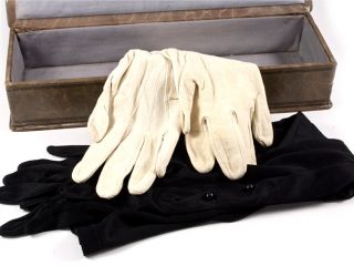 Art Nouveau Leather Glove Box Gloves 1909