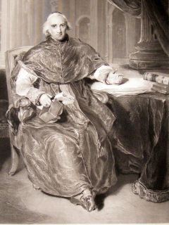 After Thomas Lawrence 1840 Folio Mezzotint Portrait Cardinal Consalvi