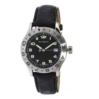 R8251200025 Admiral Mens Stainless Steel Watch Black Leather Band