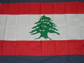 LEBANON FLAG IT IS 3X5 AND IS MADE FROM LIGHTWEIGHT MATERIAL TO