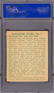 1935 Diamond Stars 1 Lefty Grove Red Sox PSA 5 Well Centered