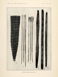 1910 Print Quiver Arrow Bow Native American Kato Cahto Tribe Wood
