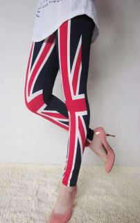The Union Jack UK Flag Leggings Sexy Fitted Straight Pants Stretch