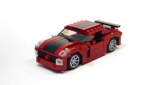 Lego Custom Dark Red Muscle Car w/ Black City Town 10185 10211 10197