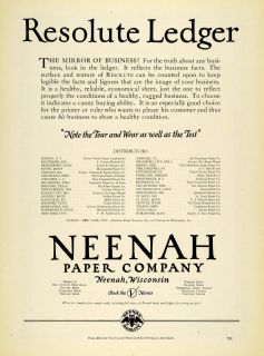 Neenah Paper Co Logo Resolute Ledger Wisconsin Vintage Bonds Antique