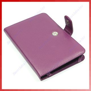 Book Leather Case Cover for  Kindle 3 3G Purple