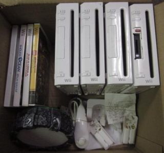 Nintendo Wii   Lot of 4 Defect Systems + 4 Defect Games + 5 Defect