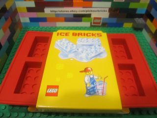 Lego 852768 Red 2x4 Bricks Silicone Ice Tray Chocolate Candy Mold