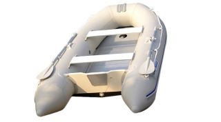 Inflatable Boat Tender Yacht Dinghy with Aluminum Floor Gray