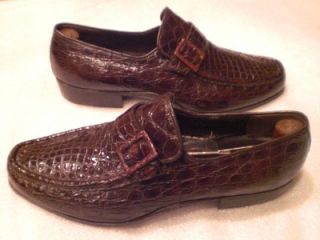 Carlo Leoni Mens Genuine Alligator Loafers Size 10.5 D HAND MADE, RARE