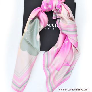 Brand New Leonard Scarf Pink Floral Square Women $360