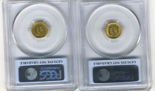 Two Gold Dollars, 1904, Lewis and Clark Exposition PCGS evaluation