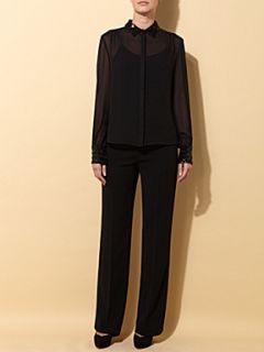 MaxMara Studio Peirak sheer blouse with sequin collar Black   