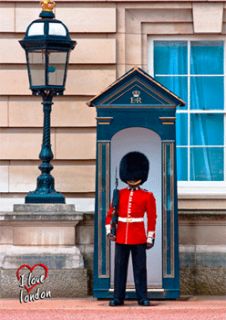 Love London Royal Guard in Bearskin London England 3D Postcard 501GB