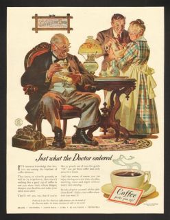 1941 J C Leyendecker Doctor Art Coffee Bureau Print Ad