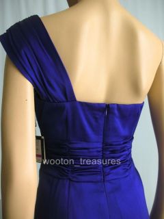 Nanette Lepore La Marocain Blue One Shoulder Satin Dress 2 $348 2788