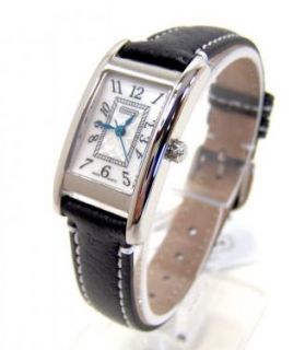 Womens Black Leather Stainless Steel Lexington Watch 14501077 NWT $358