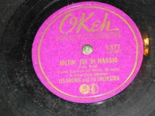 Les Brown Joltin Joe DiMaggio Okeh 6377 78 RPM Record
