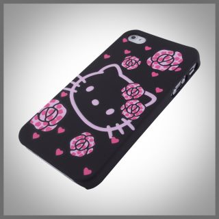 ™ Hello Kitty Hearts Roses Black hard case cover iPhone 4 4G 4S