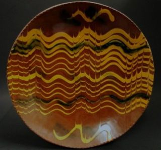Lester Breininger 1969 Pennsylvania German PotteryRain Plate Signed
