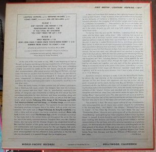 Lightnin Hopkins First Meetin World Pacific 1817 LP EX VG Sonny Terry
