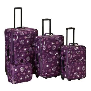 Rockland Designer 4 PC Luggage Set Purple Pearl $580