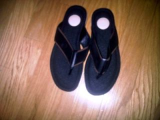 Suede Logo Thong Sandals 8 F w 2012 Black Flip Flops in Stores