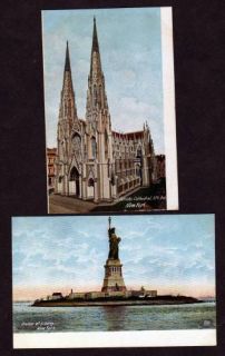 Vintage UDB Views New York City Postcards NYC Statue of Liberty