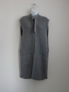 New 3 1 Phillip Lim Grey Wool Sleeveless Long Cardigan Small S