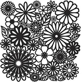 12x12 Crafters Workshop Stencil Template Flower Frenzy