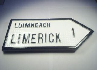 Old Irish County Limerick Road Sign from Ireland GAA S