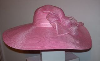 Gorgeous Hot Pink Wide Brim Hat Derby Church Wedding
