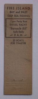 1940s Barnacle Bill Deep Sea Fishing Lindenhurst NY MB