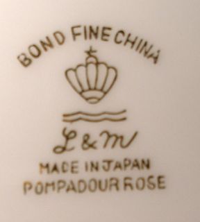 Lipper Mann China Pompadour Rose Cup Saucer Set