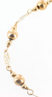 Vintage 14k GF Gold Filled Beaded Filigree Link Bracelet