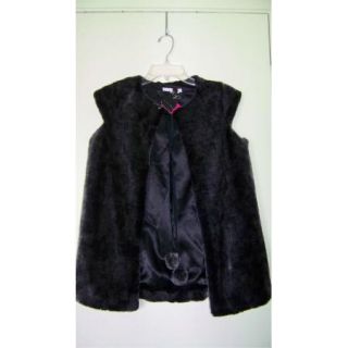 Lili Gaufrette Sz s Faux Fur Lined Vest Coat Jacket WOW