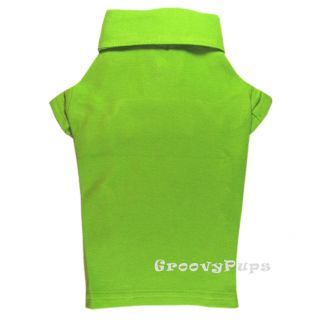 760 XS L Lime Green Cotton Mesh Polo Shirt Dog Clothes