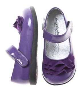 Girls Toddler Little Blue Lamb Purple Patent Leather Lined Shoes Sizes