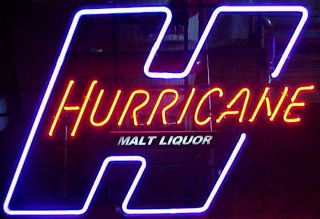 Busch Budweiser Hurricane Malt Liquor Neon Light Bar Sign Mint