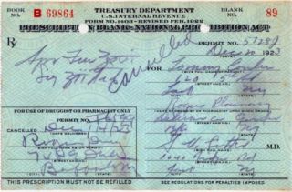 1923 Prohibition Liquor Prescription Buffalo NY Label